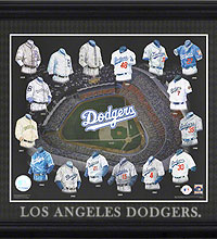 Los Angeles Dodgers uniform evolution collage