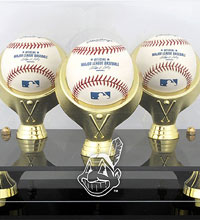 Cleveland Indians acrylic baseball display cases