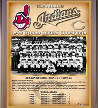 Cleveland Indians 1948 champions Healy plaque