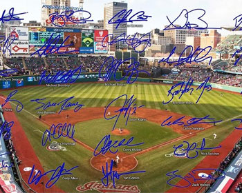 Progressive Field photo with signatures