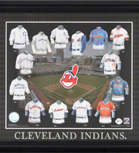 Cleveland Indians uniform evolution collage