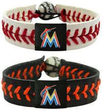Miami Marlins baseball seam bracelets