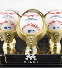 Miami Marlins acrylic baseball display cases