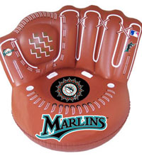 Marlins inflatable baseball glove chair