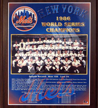 New York Mets 1986 champions Healy plaque