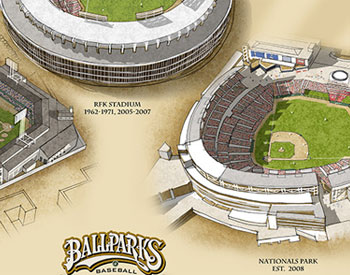 Washington DC ballpark art poster