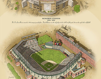 Baltimore ballpark art poster