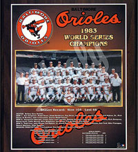 Baltimore Orioles 1983 champions Healy plaque