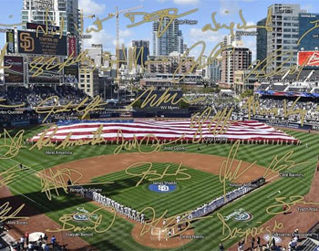 Petco Park photo with signatures