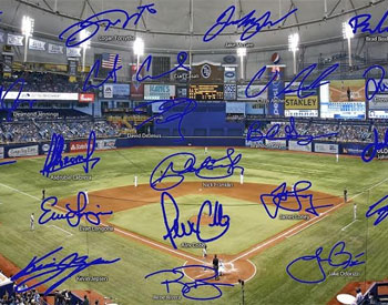 Tropicana Field photo with signatures