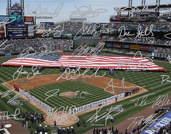 Coors Field photo with signatures