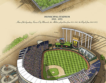 Kansas City ballpark art poster