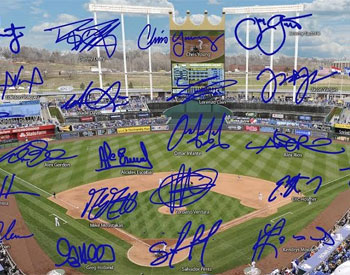Kauffman Stadium photo with signatures