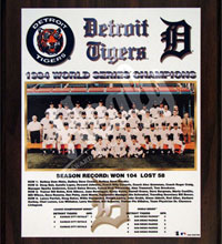 Detroit Tigers 1984 champions Healy plaque