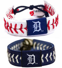 Detroit Tigers baseball seam bracelets
