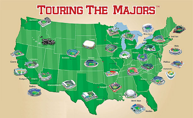 Major League Ballpark map poster