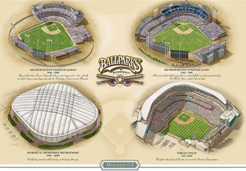 Minnesota ballpark art poster