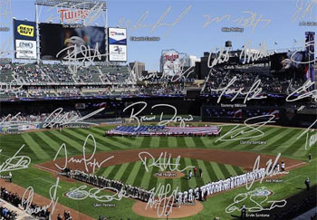 Target Field photo with signatures