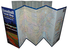 The Baseball Travel Map unfolded