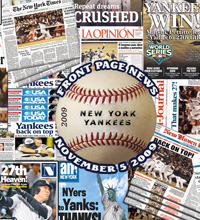 Yankees World Champions newspaper collage poster