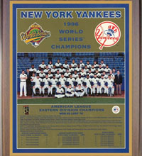 New York Yankees 1996 champions Healy plaque