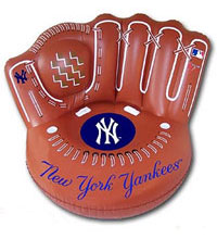 Yankees inflatable baseball glove chair