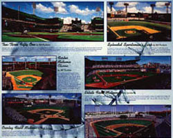 Vintage National League ballparks poster