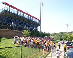LSU fans waiting to enter the stadium