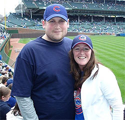 Elton, with girlfriend Theresa, at Wrigley in 2007