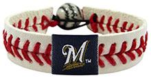 Milwaukee Brewers baseball seam bracelet
