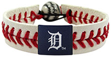 Detroit Tigers baseball seam bracelet