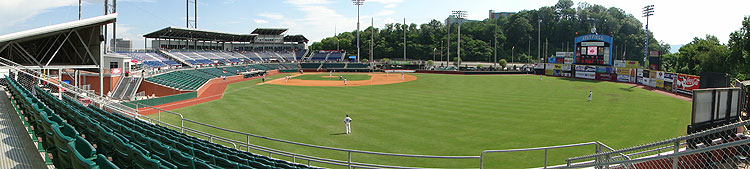 A panoramic view of AT&T Field from its only section of outfield seats