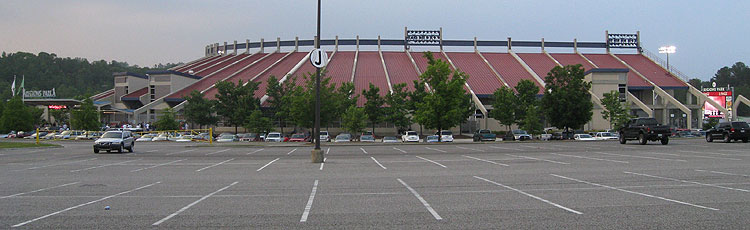 The distinctive steeply-pitched roof that dominants the exterior view of the Hoover Met