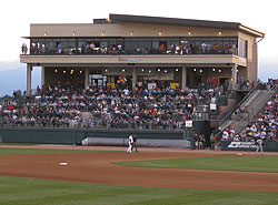 The four story building is topped by the Centennial Banquet Hall and fronted by the Coors Picnic Terrace