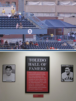 The only number retired by the Mud Hens is visible to everybody, but the Toledo Baseball History Wall can only be seen by suite holders