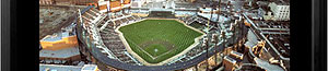 Comerica Park aerial poster and frame