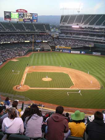 The view from McAfee Coliseum