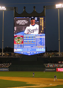 The CrownVision scoreboard features the biggest high definition video screen in baseball