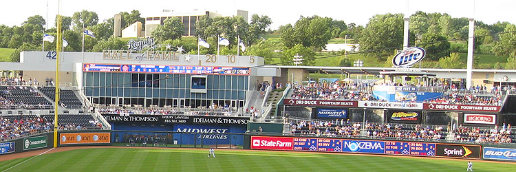 The Royals Hall of Fame is in left field