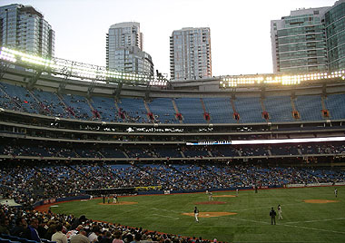 Rogers Centre with the CityPlace Condos in the background