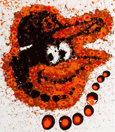 Abstract art print of Baltimore Orioles logo