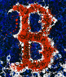 Abstract art print of Boston Red Sox logo