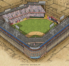 Ebbets Field illustration poster