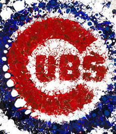 Abstract art print of Chicago Cubs logo