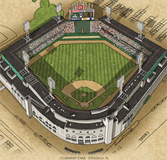 Comiskey Park illustration poster