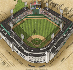 Comiskey Park illustration poster