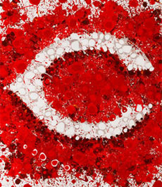 Abstract art print of Cincinnati Reds logo