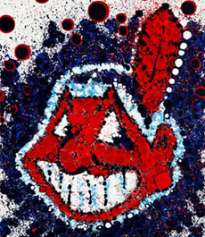 Abstract art print of Cleveland Indians logo