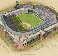 Coors Field illustration poster