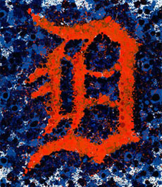 Abstract art print of Detroit Tigers logo